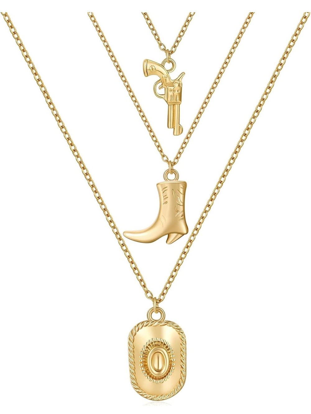 Anthropologie Gold Layered Western Charm Necklace - Picture 6 of 6